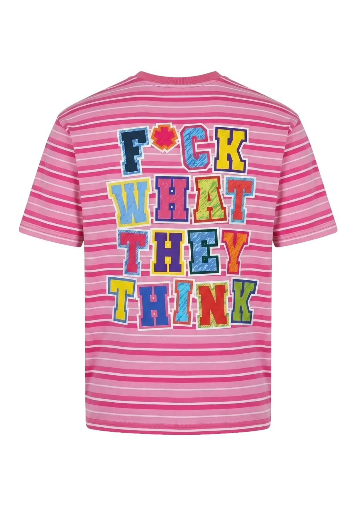 PINK STRIPED TEE (FWTT BACKPRINT)